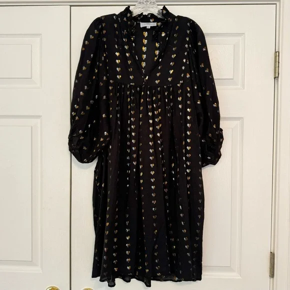 Never A Wallflower Black Heart of Gold High Neck Dress XXL - Picture 3 of 13